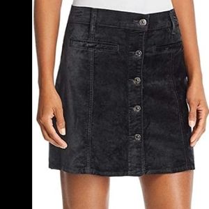 7 FOR ALL MANKIND BUTTON DOWN VELVET MINI SKIRT SI